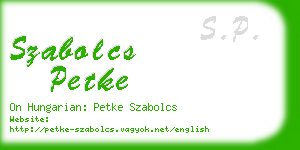 szabolcs petke business card